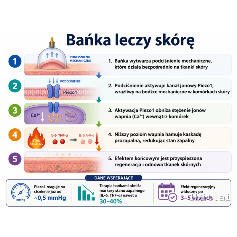 terapia bańkami łuszczyca schemat działania Piezo1 AMPK